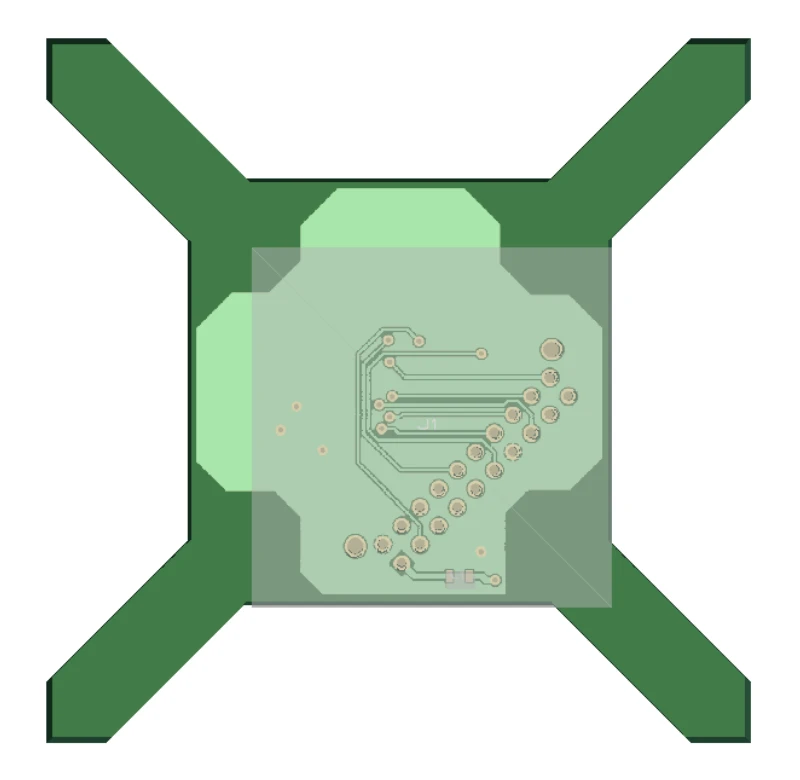 The same board in the 3D tab, top view